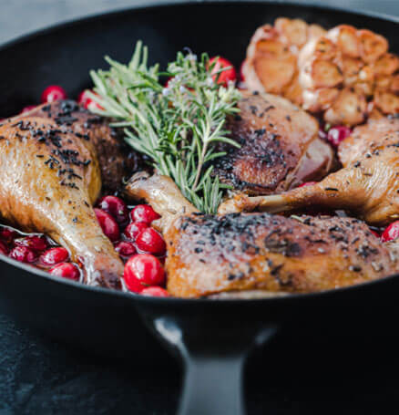 Duck Confit with Orange Cranberry Relish