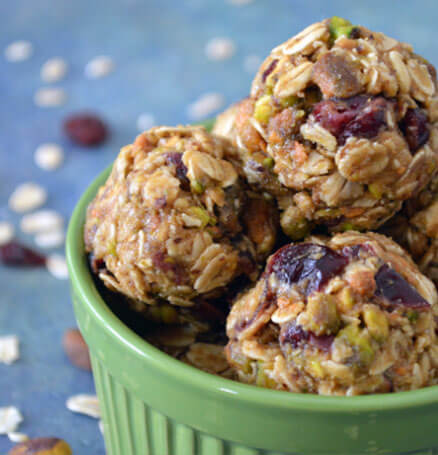 No Bake Cranberry Pistachio Energy Bites